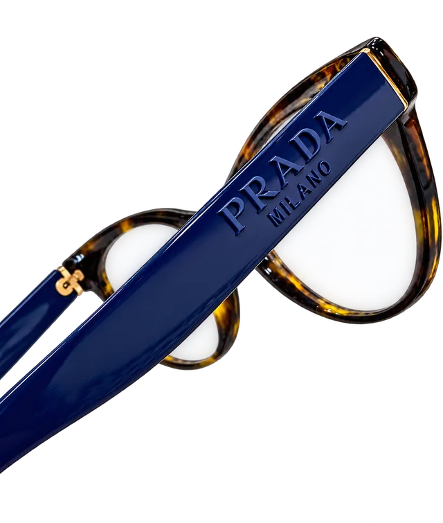 Astina Prada blu su montatura tartarugata